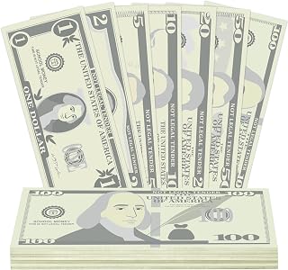 140 Pcs Fake Prop Play Money Set, 7 Denominations $1-$100, 20 Bills Per Denomination, Pretend Dollar Cash for Movie Props, Party & Game Supplies