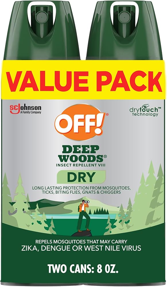 Off! Deep Woods Dry Insect & Mosquito Repellent Bug Spray, 4 oz, (2-Pack) - Personal Care