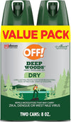 Off! Deep Woods Dry Insect & Mosquito Repellent Bug Spray, 4 oz, (2-Pack) - Personal Care