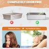 Stainless Steel Cat Litter Box with High Sides - Never Absorbs Odor, Stains or Rusts - Non - Image 4