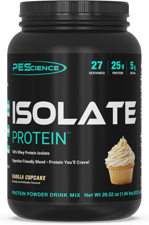 PEScience Isolate Whey Protein Powder, Vanilla Cupcake, 27 Servings