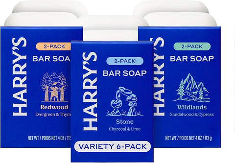 Harry'S Men's Bar Soap, Redwood Scent Body Bar Soap for Men, 4 Bars, Net Wt 4 oz Each - Personal Care