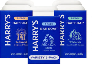 Harry'S Men's Bar Soap, Redwood Scent Body Bar Soap for Men, 4 Bars, Net Wt 4 oz Each - Personal Care
