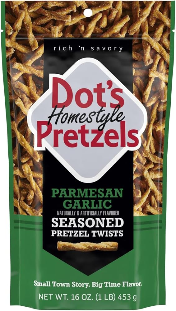 Dot'S Pretzels Parmesan Garlic Seasoned Pretzel Twists Snack Bag, 16 oz - Personal Care
