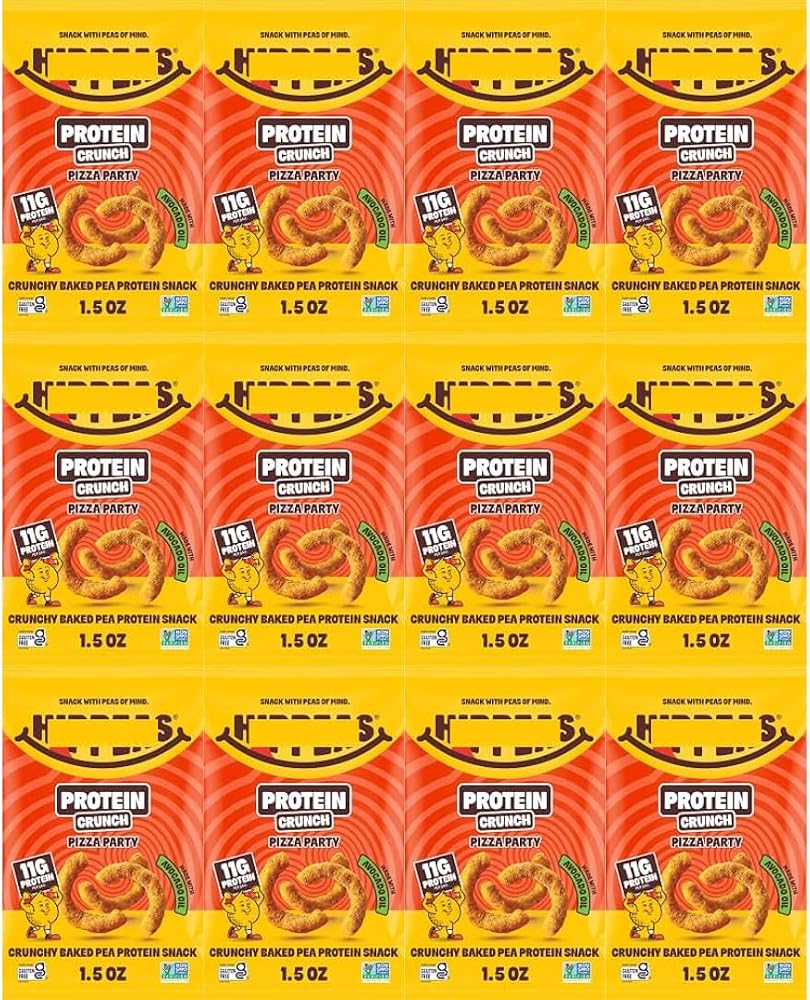 Chickpea Puffs Pizza Party Crunchy Baked Pea Snack, 1.5 oz, 12 Pack