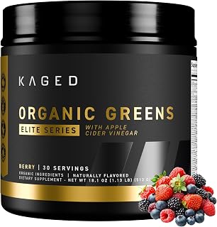 Kaged Organic Greens Elite Powder | Berry | 30 Servings