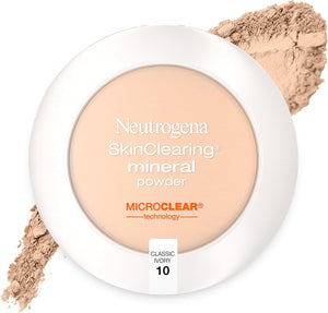 Neutrogena SkinClearing Pressed Mineral Powder, Natural Beige 60 | .38 oz, Oil Absorbing Acne Makeup with Salicylic Acid helps to Cover, Treat & Prevent Breakouts
