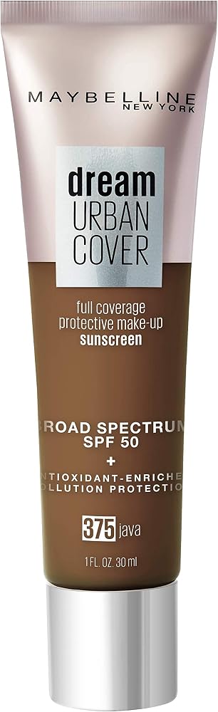 Maybelline Dream Urban Cover Flawless Coverage Foundation Makeup, SPF 50, Java