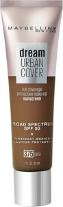 Maybelline Dream Urban Cover Flawless Coverage Foundation Makeup, SPF 50, Java