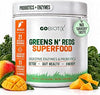 GOBIOTIX Super Greens Powder with Beet Root, Spirulina, Moringa & Chlorella – Probiotics, Enzymes & 21 Superfoods – Zero Sugar, Vegan, Non-GMO – 30 Servings (Mango)