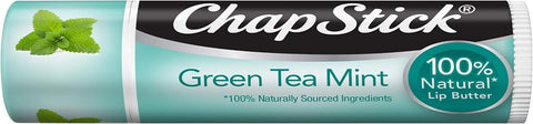 ChapStick Green Tea Mint 100 Percent Natural Ingredients Lip Butter, Moisturizing Lip Balm - 0.15 Oz