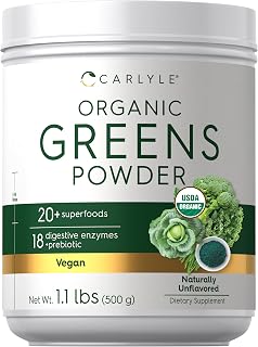 Carlyle Organic Greens Powder | 17.6 oz Supplement