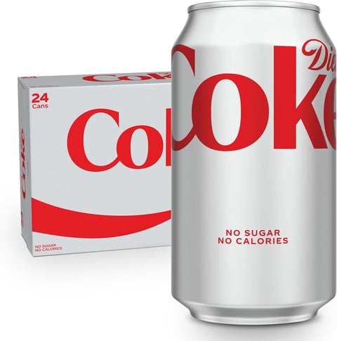 Diet Coke Soda Soft Drink Cans, 12 fl oz, 24 Pack