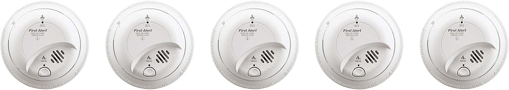 First Alert BRK SC-9120B yaObkn Hardwired Smoke and Carbon Monoxide Alarm with Battery Backup, 5 Units