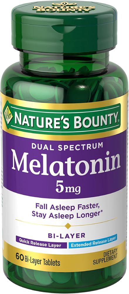 Nature's Bounty Melatonin 5mg Dual Spectrum, 60 Bi-Layer Tablets