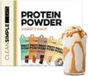 Clean Simple Eats Whey Isolate Protein Powder, Variety Pack, 10 Stick Packs