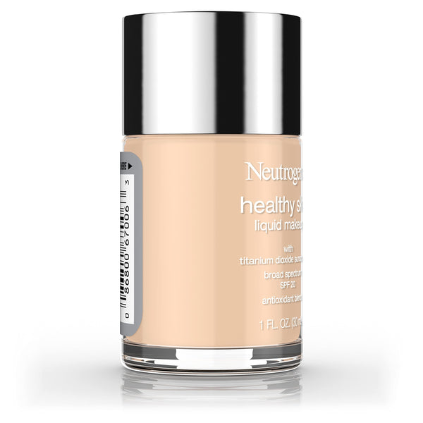 Neutrogena Healthy Skin Liquid Makeup Foundation,Broad Spectrum SPF 20 Sunscreen,Lightweight & Flawless Coverage Foundation with Antioxidant Vitamin E & Feverfew,Natural Beige,1 fl. oz (Pack of 1)