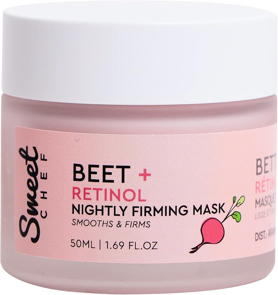 Sweet Chef Beet + Retinol Nightly Firming Mask - Beet Root Extract + Smoothing Retinol Night Cream Mask - Vegan Overnight Face Mask with Squalane + Hyaluronic Acid (50ml / 1.69 fl oz)