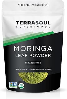 Terrasoul Superfoods Organic Moringa Leaf Powder 11 oz – USDA Organic, 100% Pure Moringa Leaf Powder for Smoothies & Tea