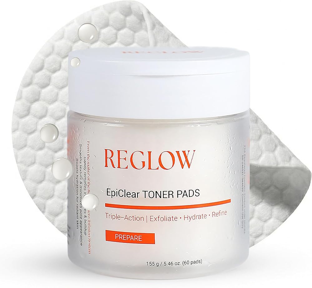 Reglow EpiClear Toner Pads – Exfoliating Facial Pads with PHA, AHA, BHA & Niacinamide – Pore Care, Hydrating & Resurfacing Daily Peel – Clinic-Inspired Skincare for Smooth Texture 60 Pads (1 pack)