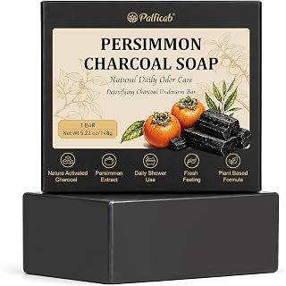 Charcoal Soap with Persimmon for Underarms, Face & Body, 5.22 oz - Personal Care