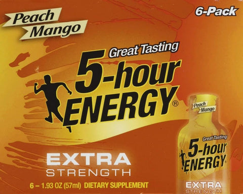 Peach Mango Flavor Extra Strength 5-hour ENERGY Shots