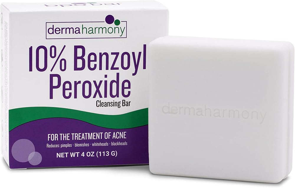 Dermaharmony 10% Benzoyl Peroxide Cleansing Bar for acne (4 oz) - Personal Care