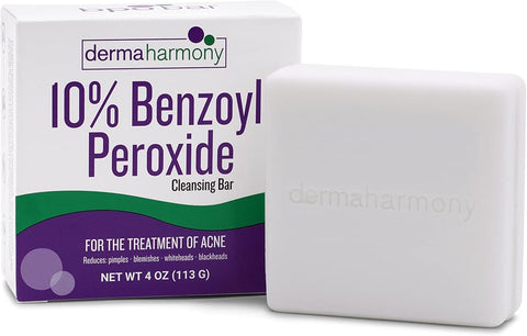 Dermaharmony 10% Benzoyl Peroxide Cleansing Bar for acne (4 oz) - Personal Care