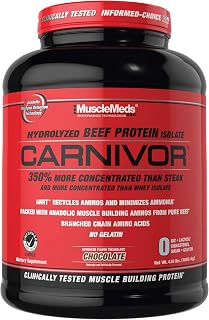 MuscleMeds CARNIVOR Beef Protein Isolate Powder, Muscle Building, Recovery, Lactose Free, Sugar Free, Fat, Free, 23g Protein, Halal Certified, Chocolate, 56 Servings