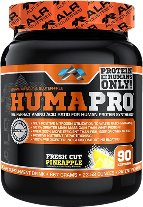 ALR Industries Humapro,  Protein Matrix Formulated for Humans, Waste Less. Gain Lean Muscle, Fresh Cut Pineapple, 667 Grams