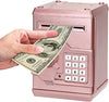 Cartoon Electronic ATM Password Piggy Bank Cash Coin Can Auto Scroll Paper Money Saving Box Gift for Kids (Rose Gold)
