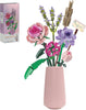 Flower Bouquet Building Blocks Sets for Adults Mini Pink Rose Lavender Botanical Toys Kits Valentines Mother's Day Birthday for Mom Women Her Girlfriends Kids 8+ 8-12 (393PCS)