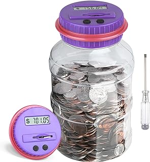 Large Piggy Bank for Adults Kids, Digital Coin Counting Bank LCD Counter