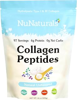 Nunaturals Collagen Peptides Powder, Type I & III, 24 oz