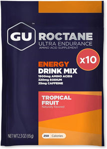 GU Energy Roctane Energy & Hydration Drink Mix, Tropical Fruit, 10 Single Serving Packets