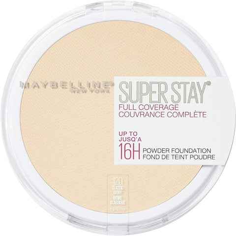Maybelline New York Super Stay Full Coverage Powder Foundation Makeup, Up to 16 Hour Wear, Soft, Creamy Matte Foundation, Classic Ivory, - Face Makeup - Beauty