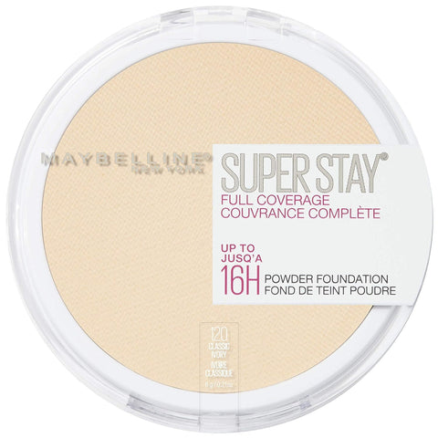 Maybelline New York Super Stay Full Coverage Powder Foundation Makeup, Up - 120 CLASSIC IVORY (1 Count)