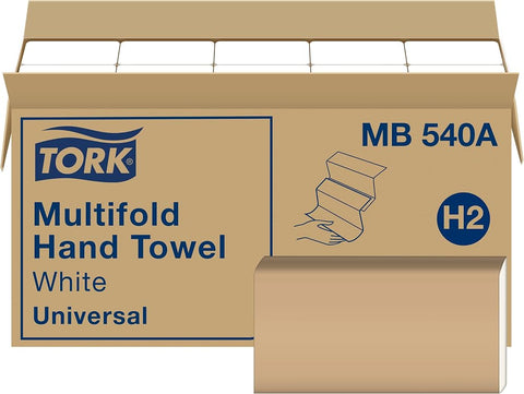 Tork Multifold Hand Towel White H2, 16 x 250 Towels, MB540A