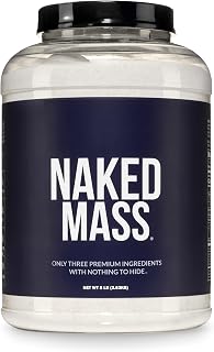 NAKED Mass - Natural Weight Gainer Protein Powder - 8 LB Bulk, NSF Certified, GMO Free, Gluten Free & Soy Free. No Artificial Ingredients - 1,250 Calories per Serving