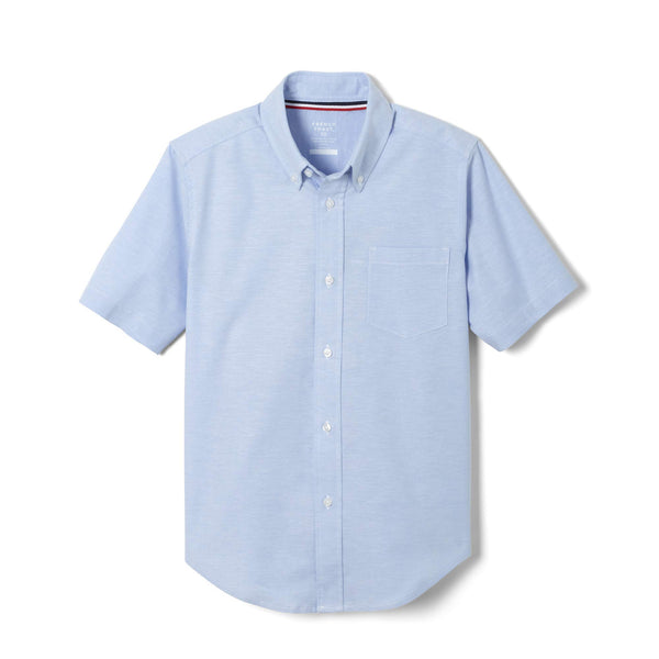 French Toast Boys' Big Short Sleeve Oxford Dress Shirt (Standard & Husky), Light Blue, 8