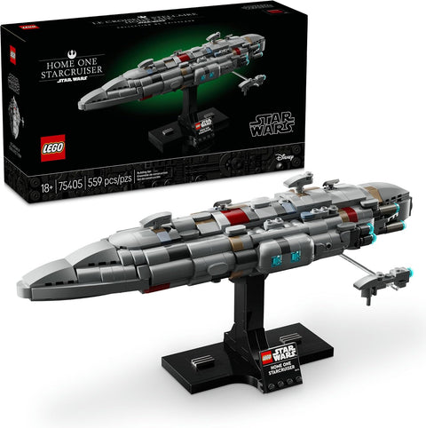 LEGO Star Wars Home One Starcruiser Building Set for Adults - Star Wars Collectibles Set with Display Stand - Building Kit with 559 Pieces - 75405