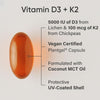Sports Research® Vegan Vitamin D3 + K2 w/Coconut Oil, 60 Count Plantgels™ - Image 2