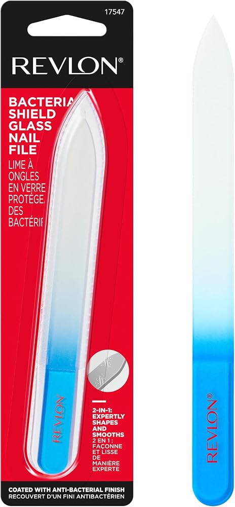 Revlon Bacteria Shield Glass Nail File, Blue, 1 Count