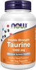 NOW Supplements, Taurine 1,000 mg, Double Strength, 100 Veg Caps - Image 1