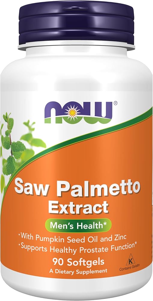 NOW Supplements, Saw Palmetto Extract, Pumpkin Seed Oil, Zinc, 90 Softgels