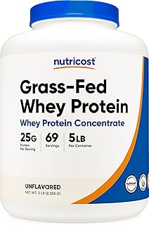 Nutricost Grass-Fed Whey Protein Concentrate (Unflavored) 5LBS