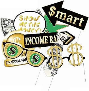 Fun Money Theme Photo Booth Props Dollar Theme Selfie Props for Birthday Wedding Bachelorette Graduations Party