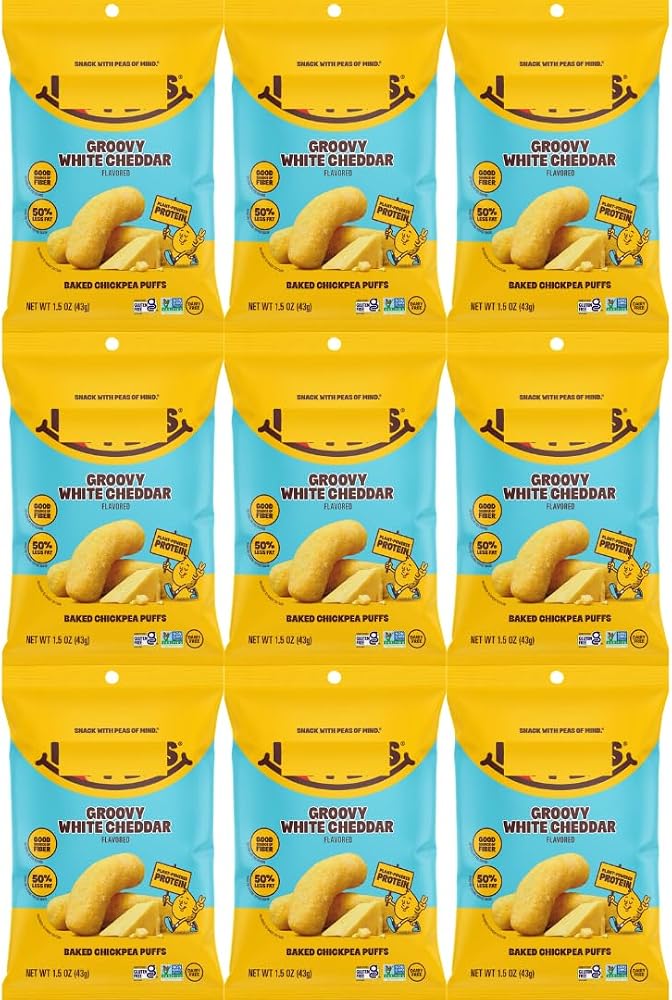 Chickpea Puffs Groovy White Cheddar, 1.5 oz, 9 Pack