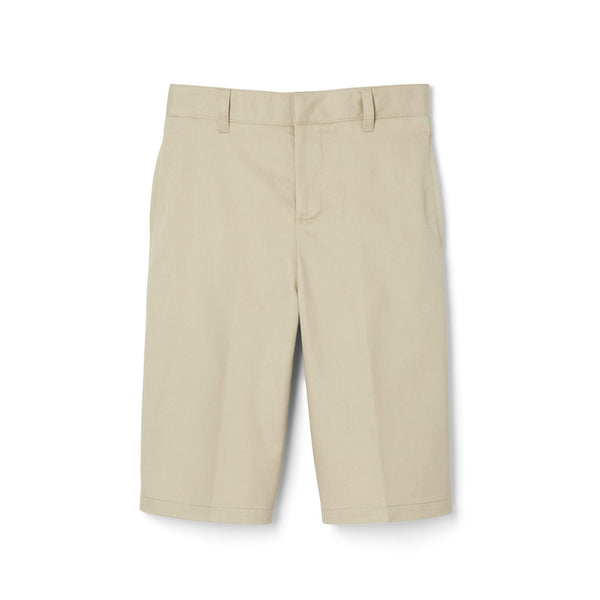 French Toast Boys Adjustable Waist Flat Front Short, Khaki, 10 Husky