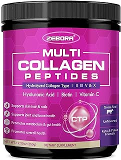 ZEBORA Multi Collagen Peptides Powder for Women, 35 Servings